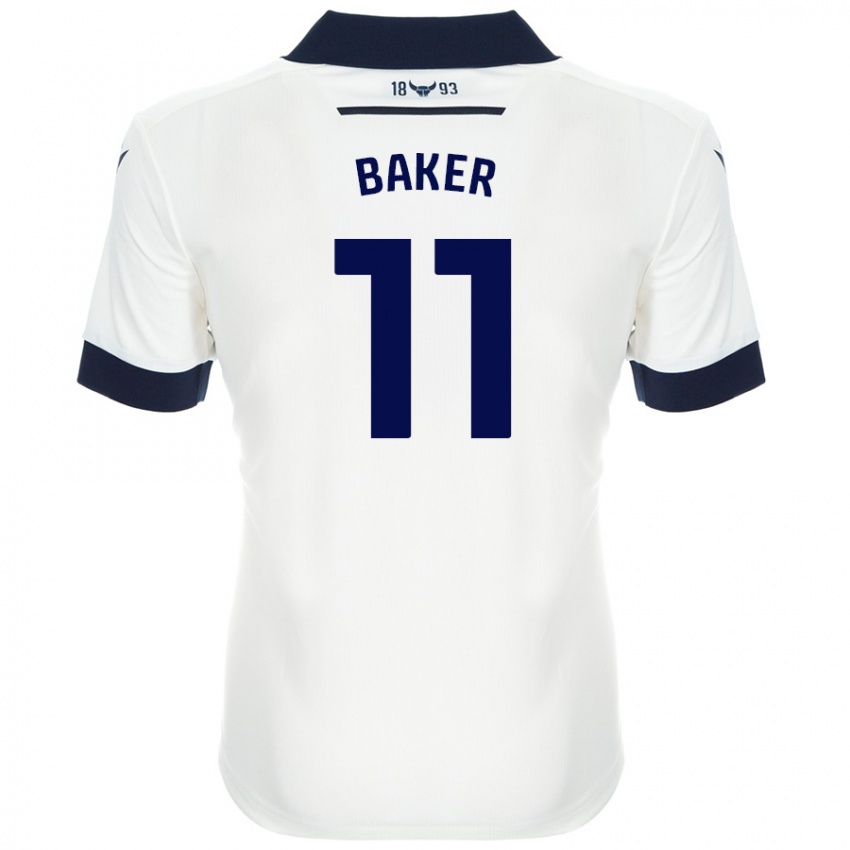 Bambino Maglia Sophie Baker #11 Bianco Blu Navy Kit Gara Away 2024/25 Maglietta