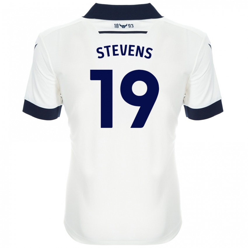 Bambino Maglia Lily Stevens #19 Bianco Blu Navy Kit Gara Away 2024/25 Maglietta