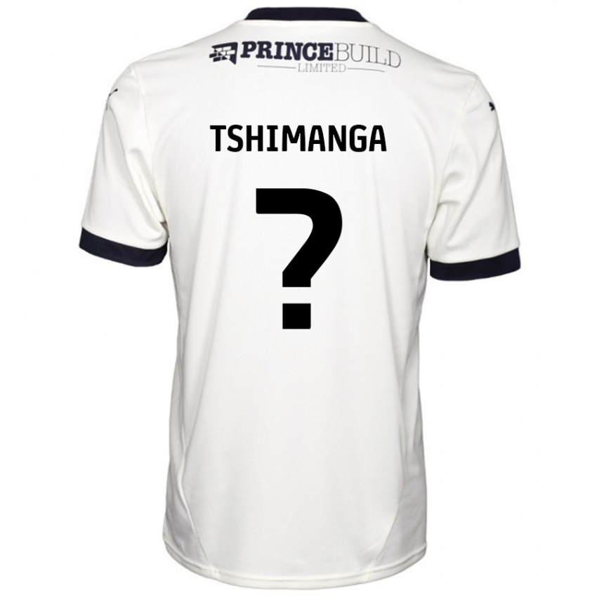 Bambino Maglia Kabongo Tshimanga #0 Bianco Sporco Nero Kit Gara Away 2024/25 Maglietta