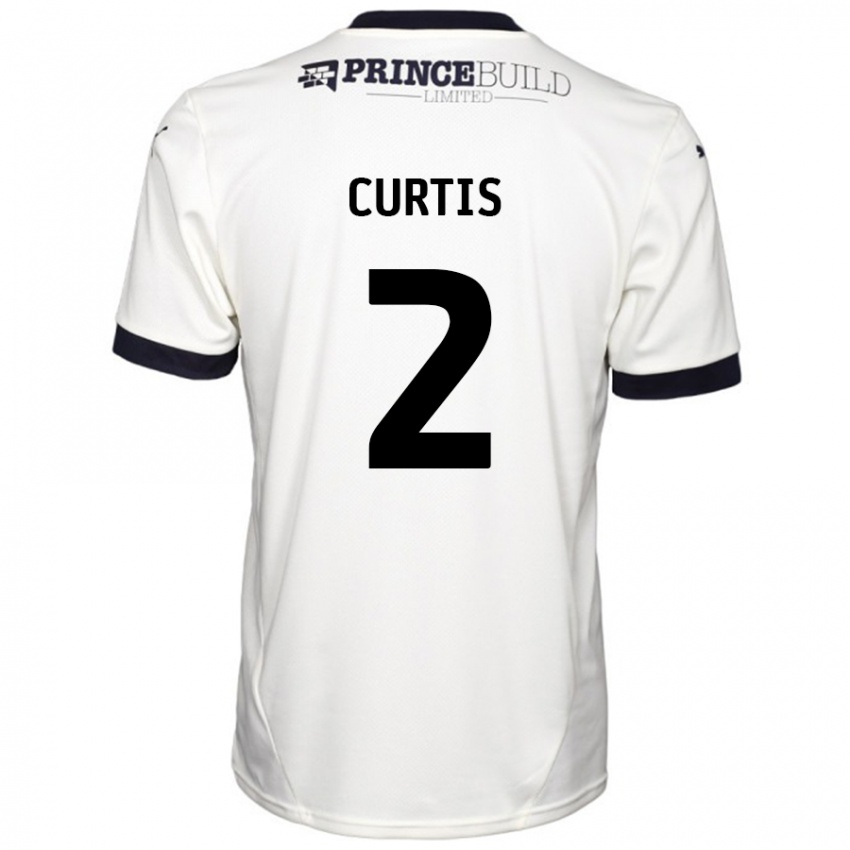 Bambino Maglia Sam Curtis #2 Bianco Sporco Nero Kit Gara Away 2024/25 Maglietta