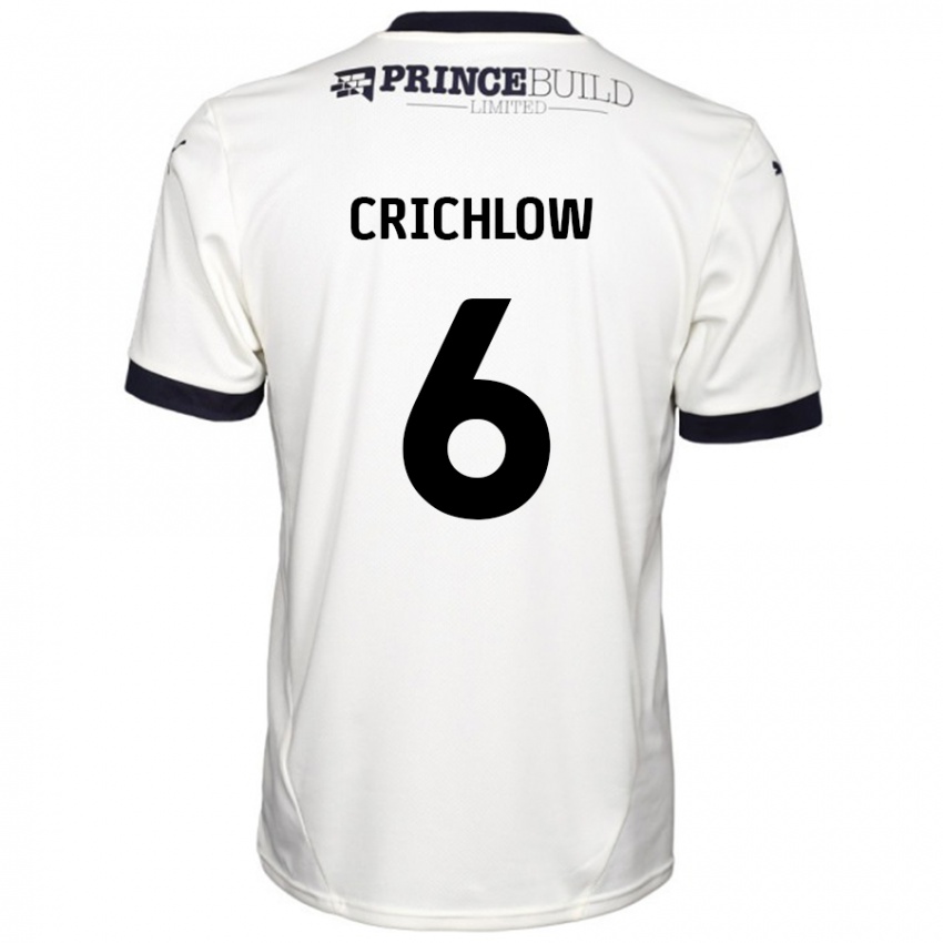 Bambino Maglia Romoney Crichlow #6 Bianco Sporco Nero Kit Gara Away 2024/25 Maglietta