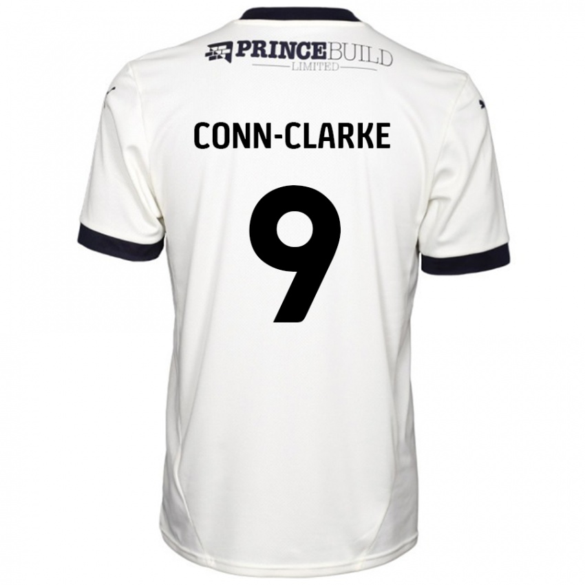 Bambino Maglia Chris Conn-Clarke #9 Bianco Sporco Nero Kit Gara Away 2024/25 Maglietta