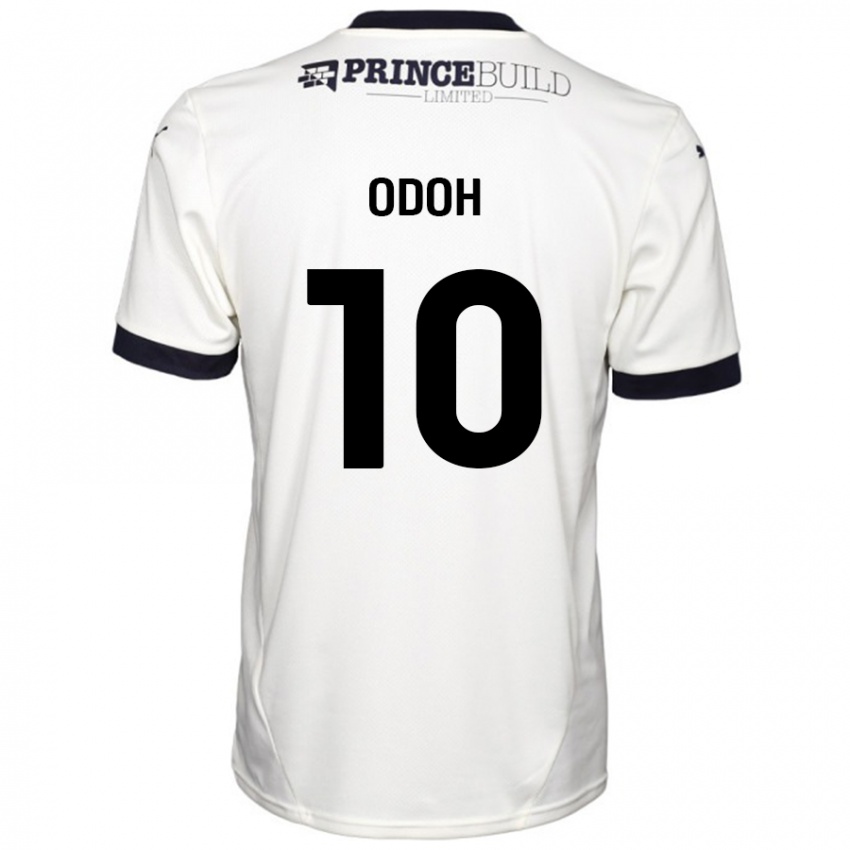 Bambino Maglia Abraham Odoh #10 Bianco Sporco Nero Kit Gara Away 2024/25 Maglietta