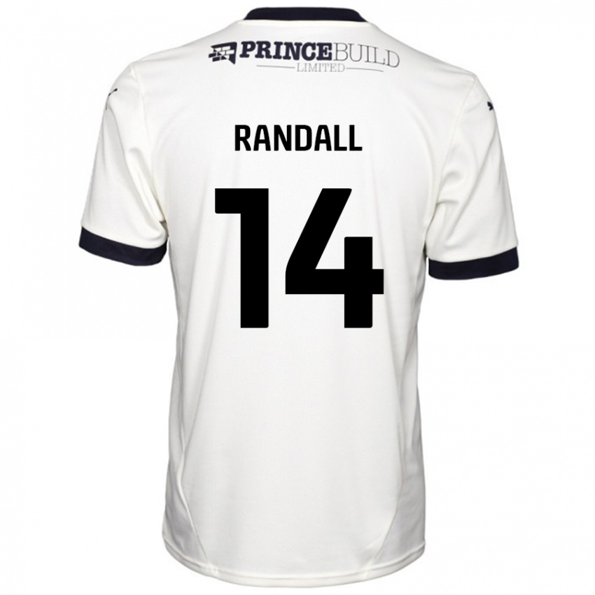 Bambino Maglia Joel Randall #14 Bianco Sporco Nero Kit Gara Away 2024/25 Maglietta