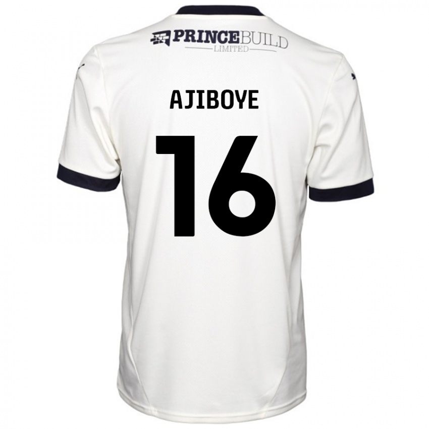 Bambino Maglia David Ajiboye #16 Bianco Sporco Nero Kit Gara Away 2024/25 Maglietta