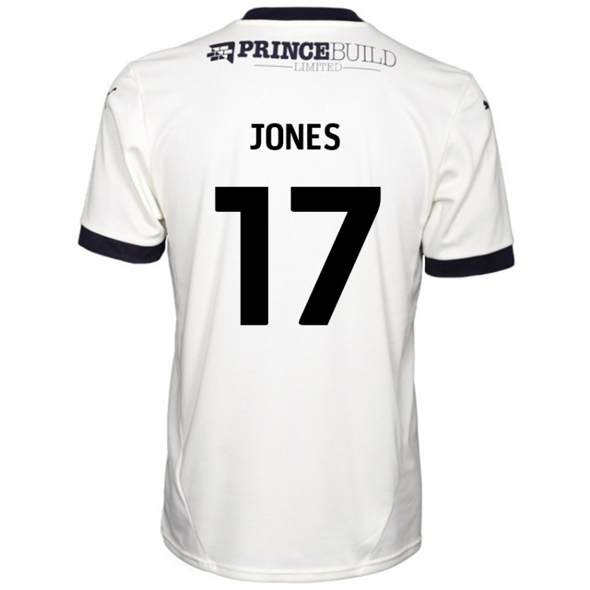 Bambino Maglia Ricky-Jade Jones #17 Bianco Sporco Nero Kit Gara Away 2024/25 Maglietta