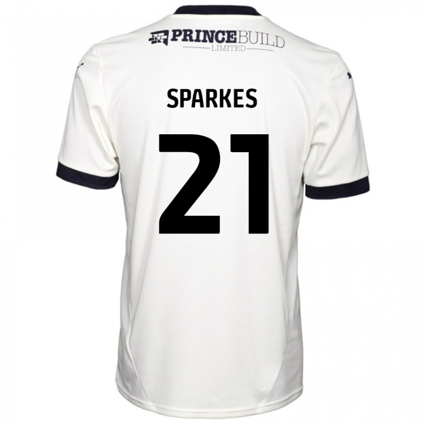 Bambino Maglia Jack Sparkes #21 Bianco Sporco Nero Kit Gara Away 2024/25 Maglietta