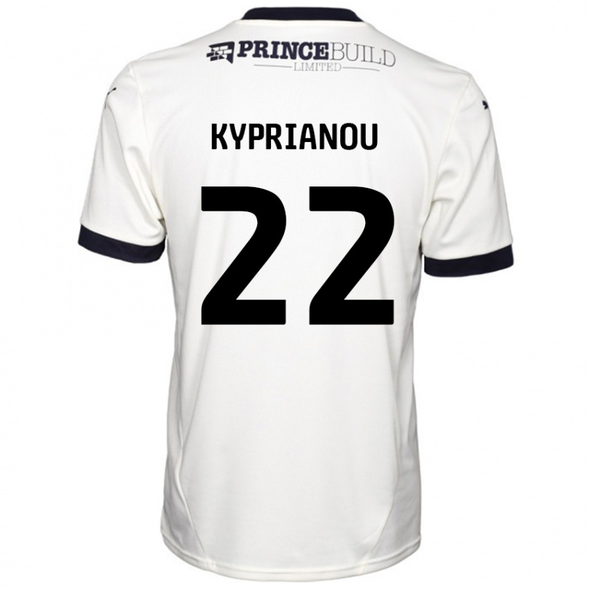 Bambino Maglia Hector Kyprianou #22 Bianco Sporco Nero Kit Gara Away 2024/25 Maglietta