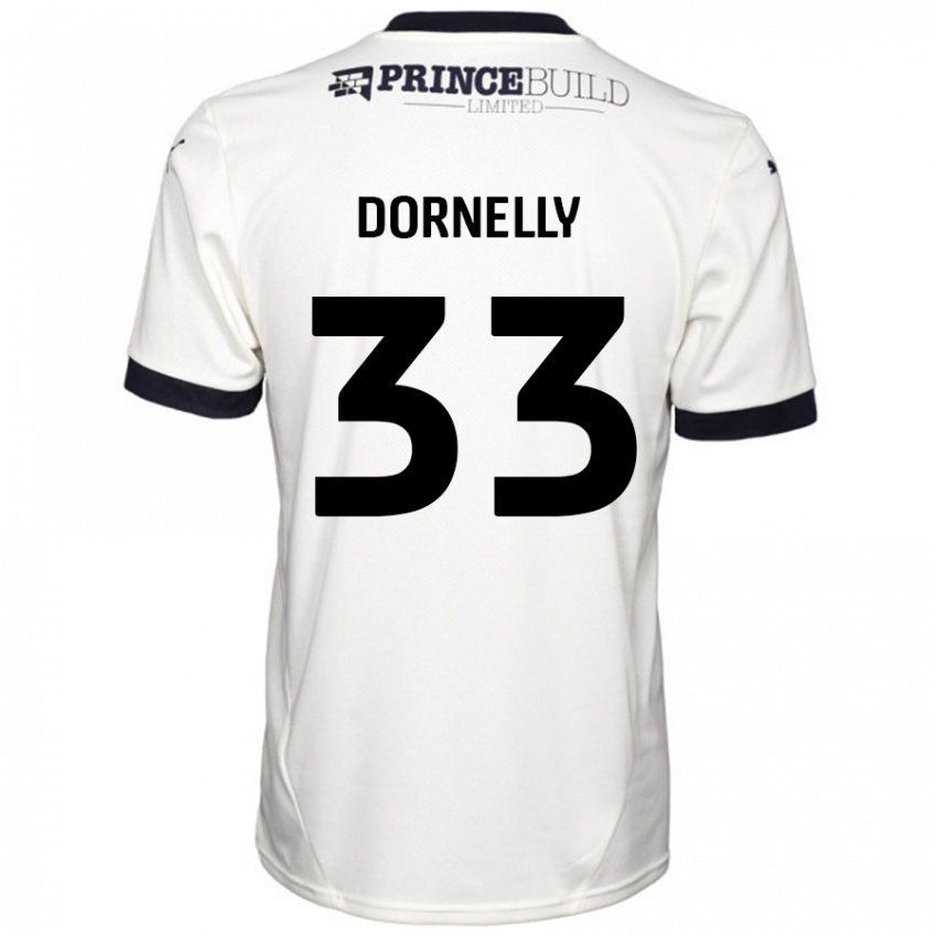 Bambino Maglia James Dornelly #33 Bianco Sporco Nero Kit Gara Away 2024/25 Maglietta