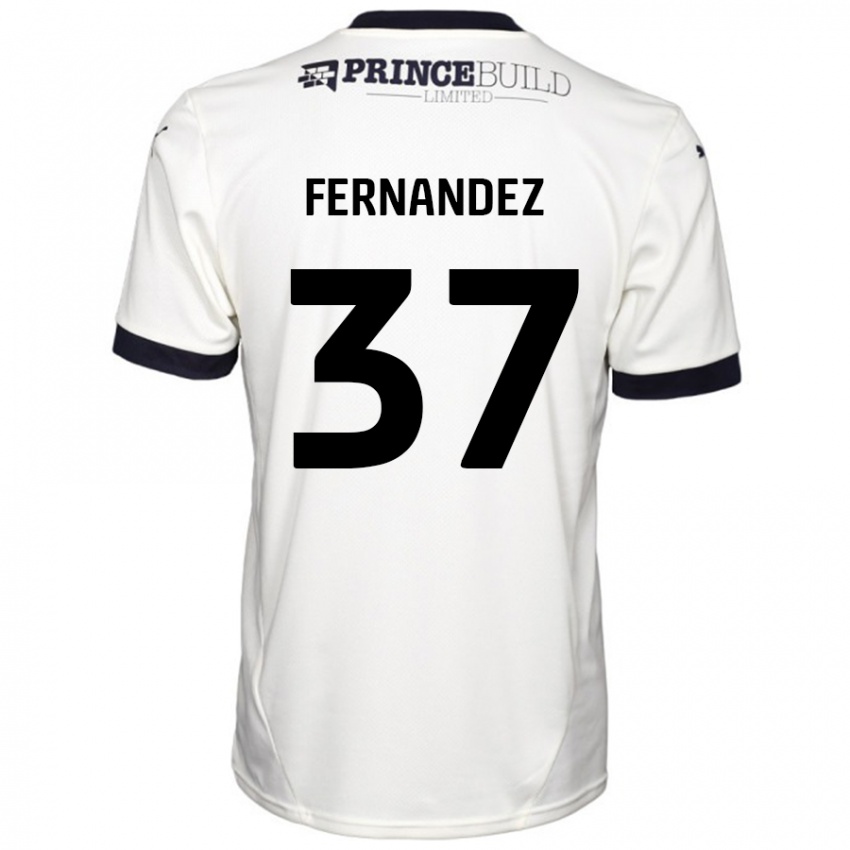 Bambino Maglia Emmanuel Fernandez #37 Bianco Sporco Nero Kit Gara Away 2024/25 Maglietta