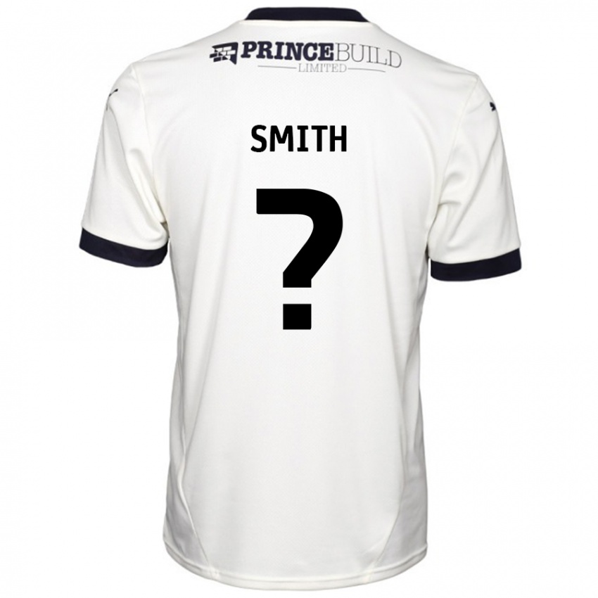 Bambino Maglia Bastian Smith #0 Bianco Sporco Nero Kit Gara Away 2024/25 Maglietta