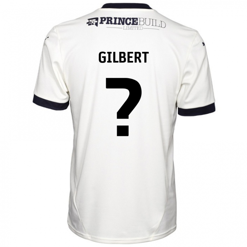 Bambino Maglia Luke Gilbert #0 Bianco Sporco Nero Kit Gara Away 2024/25 Maglietta