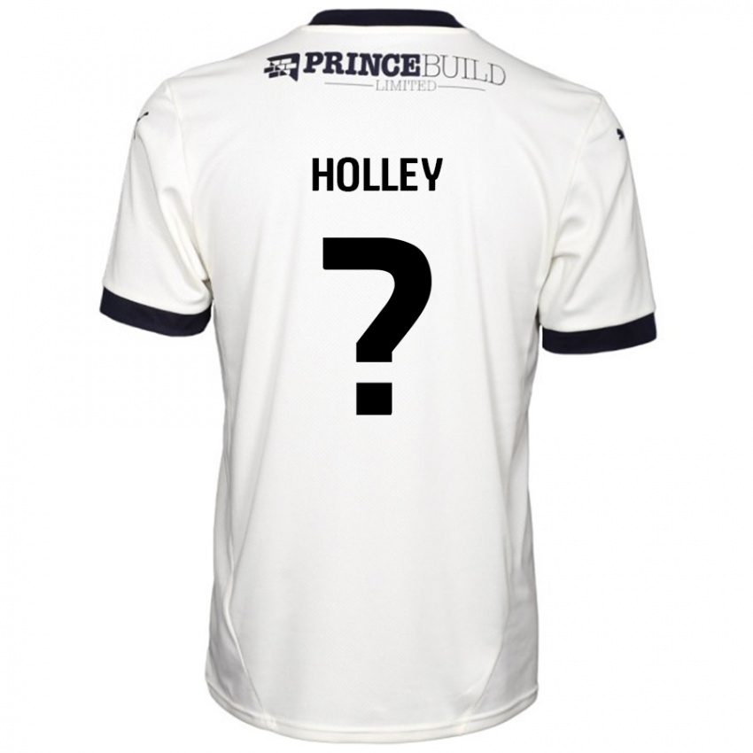 Bambino Maglia George Holley #0 Bianco Sporco Nero Kit Gara Away 2024/25 Maglietta