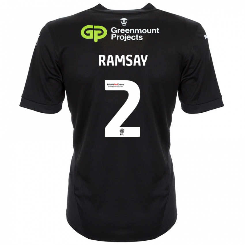 Bambino Maglia Calvin Ramsay #2 Nero Kit Gara Away 2024/25 Maglietta