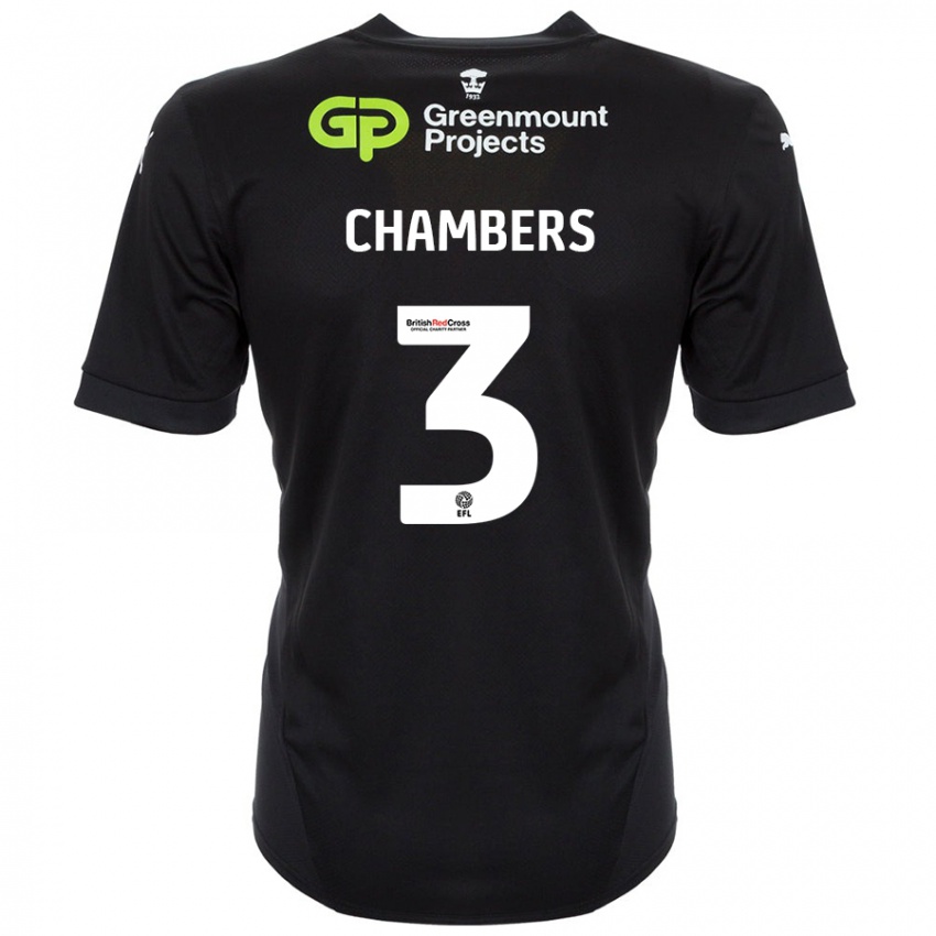 Bambino Maglia Luke Chambers #3 Nero Kit Gara Away 2024/25 Maglietta