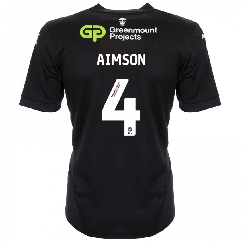 Bambino Maglia Will Aimson #4 Nero Kit Gara Away 2024/25 Maglietta