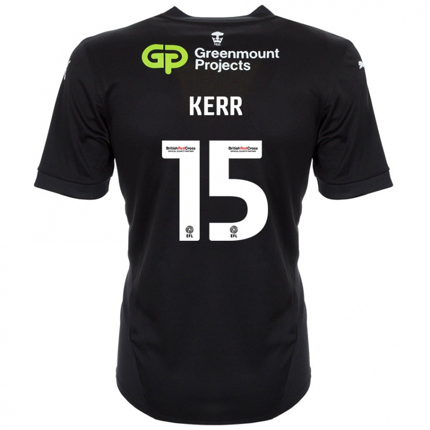 Bambino Maglia Jason Kerr #15 Nero Kit Gara Away 2024/25 Maglietta