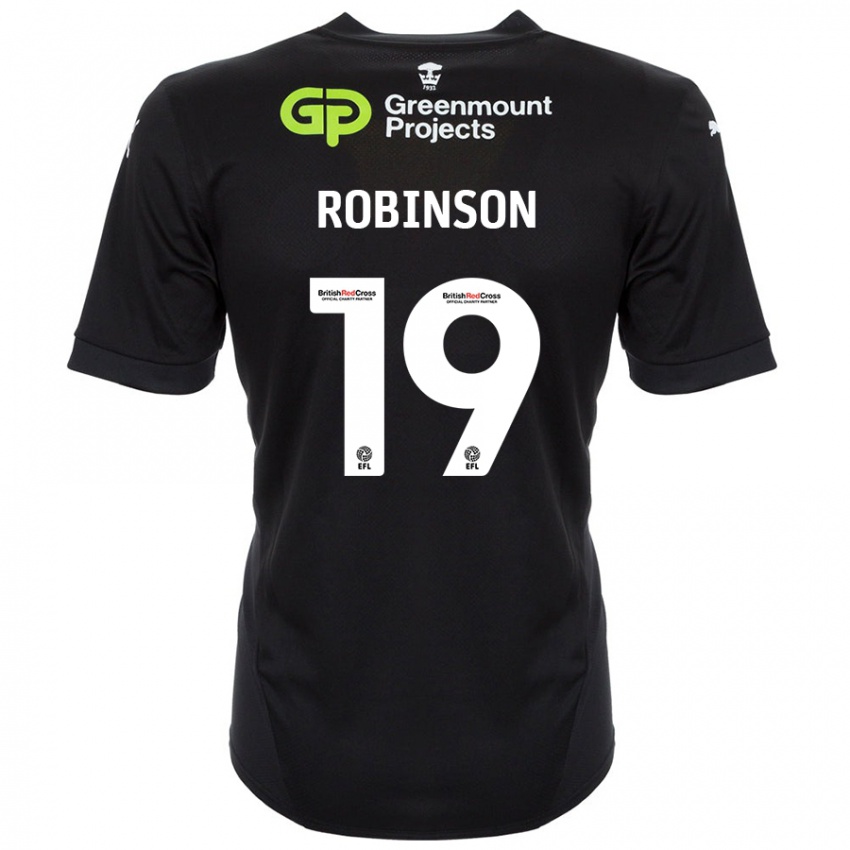 Bambino Maglia Luke Robinson #19 Nero Kit Gara Away 2024/25 Maglietta