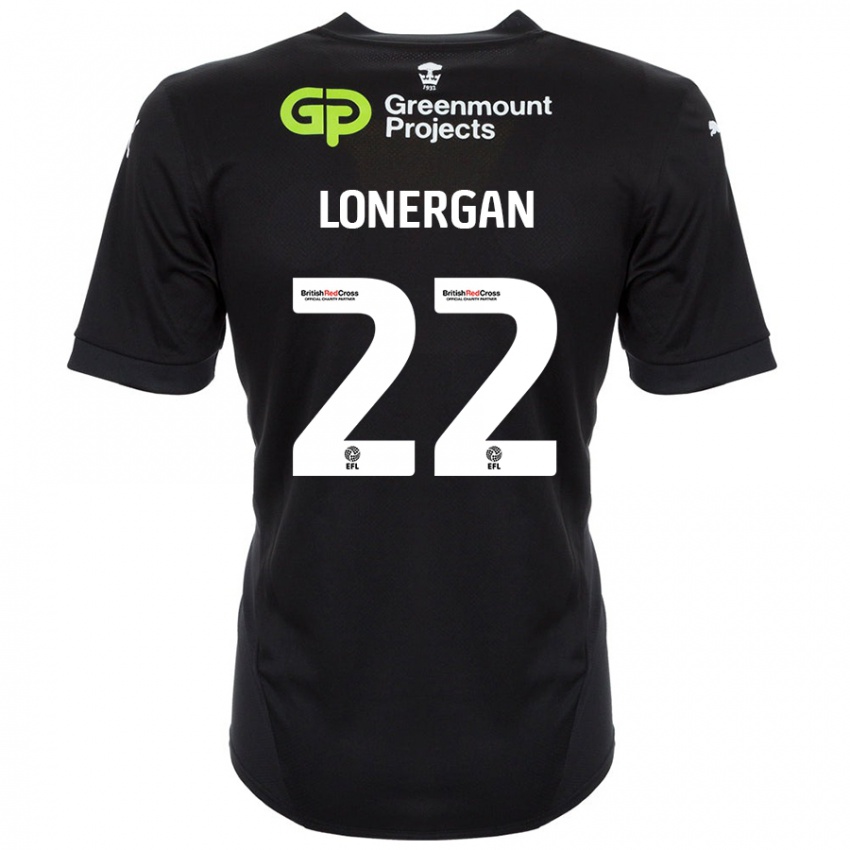 Bambino Maglia Andy Lonergan #22 Nero Kit Gara Away 2024/25 Maglietta