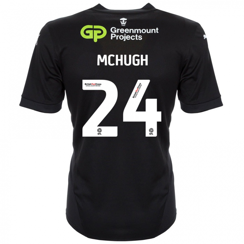 Bambino Maglia Harry Mchugh #24 Nero Kit Gara Away 2024/25 Maglietta