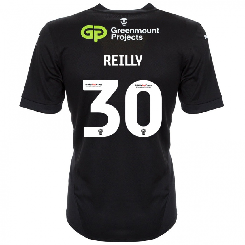 Bambino Maglia Jack Reilly #30 Nero Kit Gara Away 2024/25 Maglietta