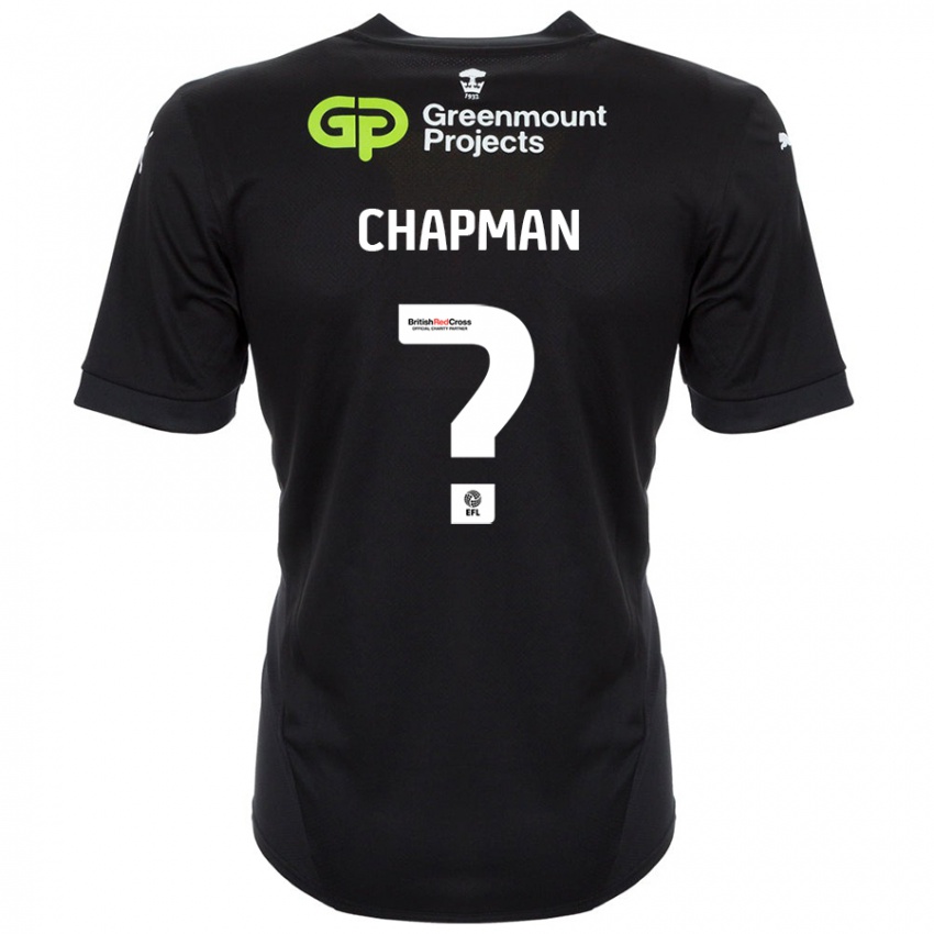 Bambino Maglia Llyton Chapman #0 Nero Kit Gara Away 2024/25 Maglietta