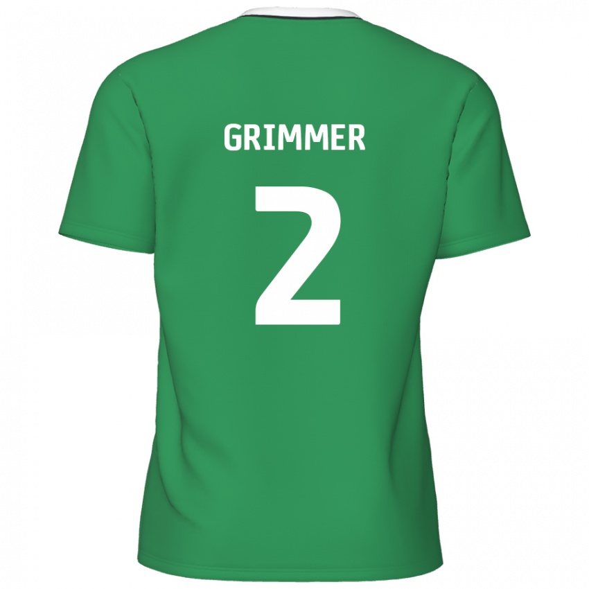 Bambino Maglia Jack Grimmer #2 Verde Strisce Bianche Kit Gara Away 2024/25 Maglietta