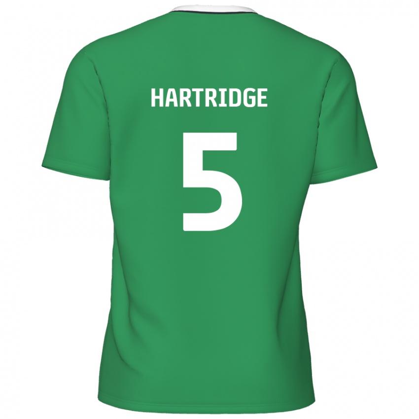 Bambino Maglia Alex Hartridge #5 Verde Strisce Bianche Kit Gara Away 2024/25 Maglietta