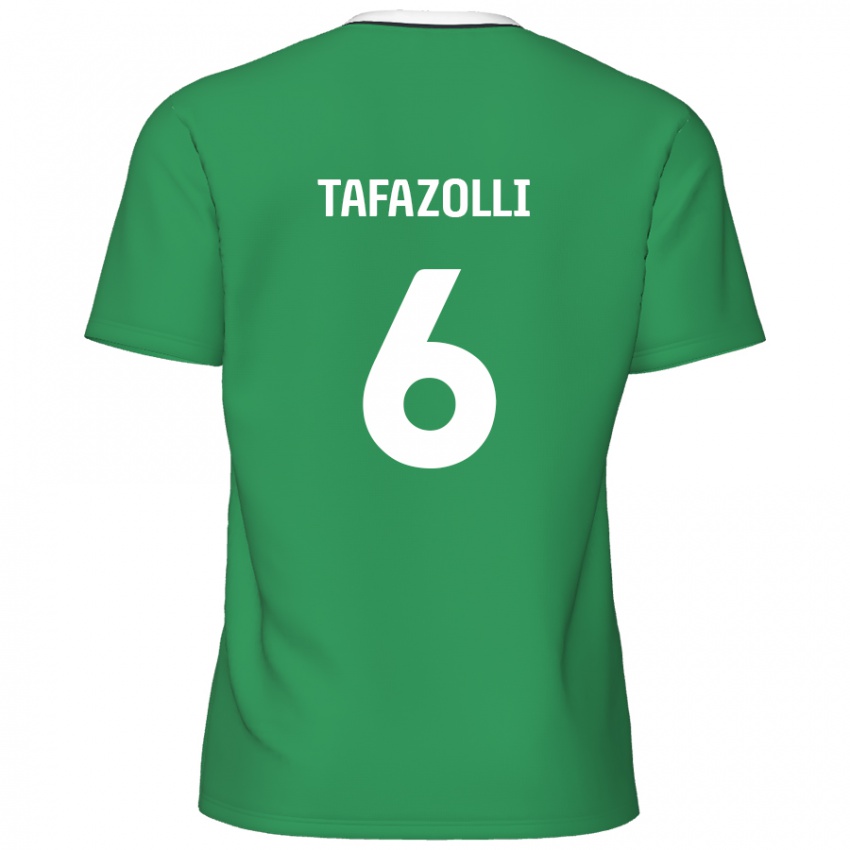 Bambino Maglia Ryan Tafazolli #6 Verde Strisce Bianche Kit Gara Away 2024/25 Maglietta