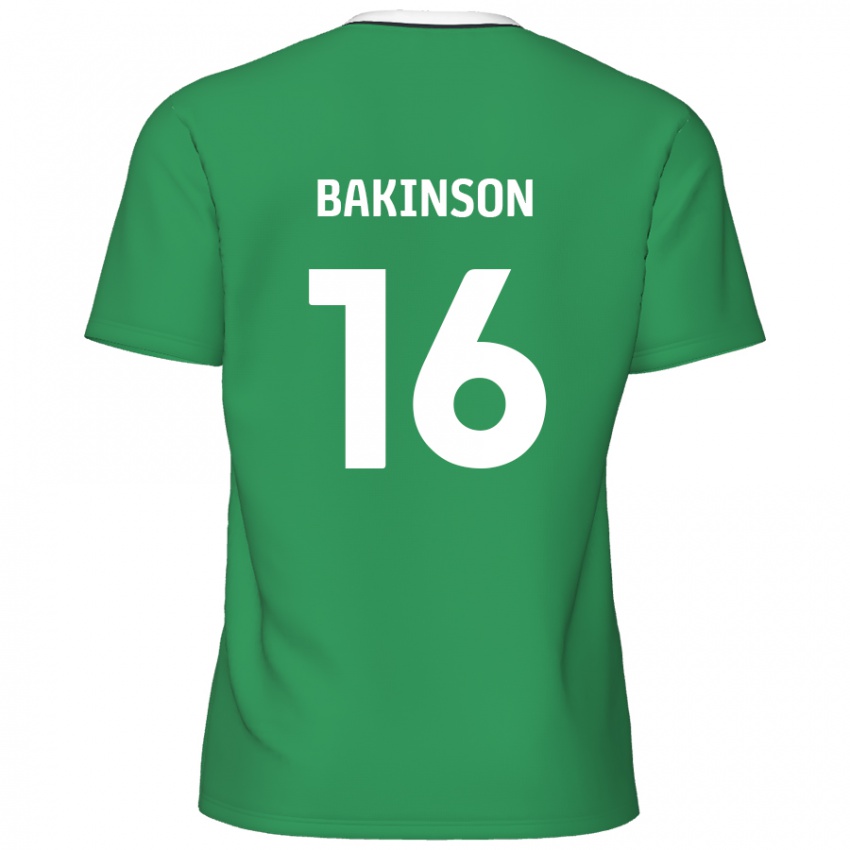 Bambino Maglia Tyreeq Bakinson #16 Verde Strisce Bianche Kit Gara Away 2024/25 Maglietta