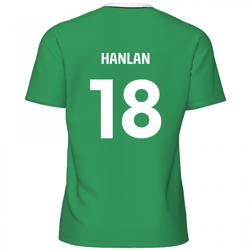 Bambino Maglia Brandon Hanlan #18 Verde Strisce Bianche Kit Gara Away 2024/25 Maglietta