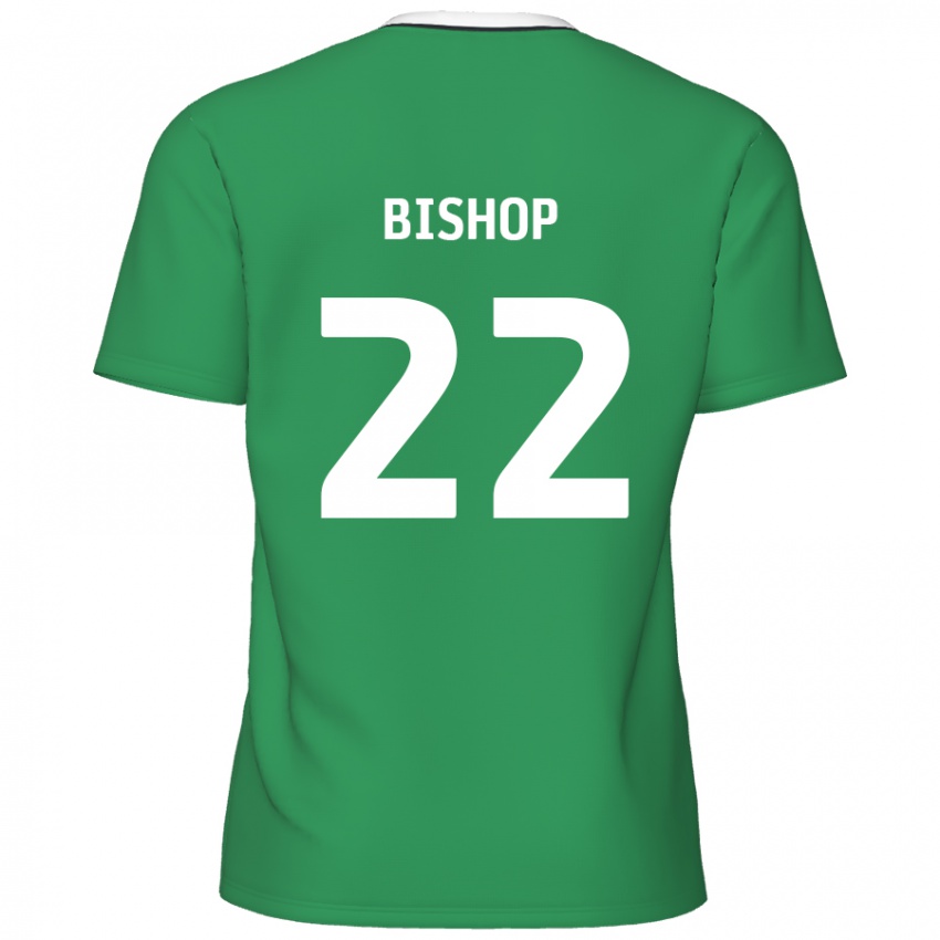 Bambino Maglia Nathan Bishop #22 Verde Strisce Bianche Kit Gara Away 2024/25 Maglietta