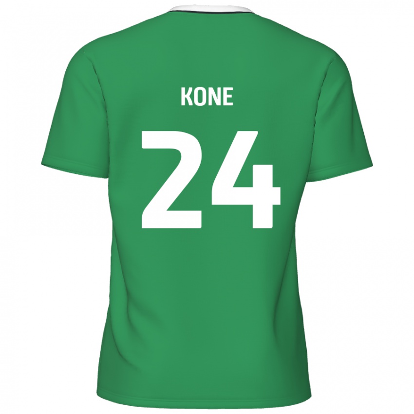 Bambino Maglia Richard Kone #24 Verde Strisce Bianche Kit Gara Away 2024/25 Maglietta