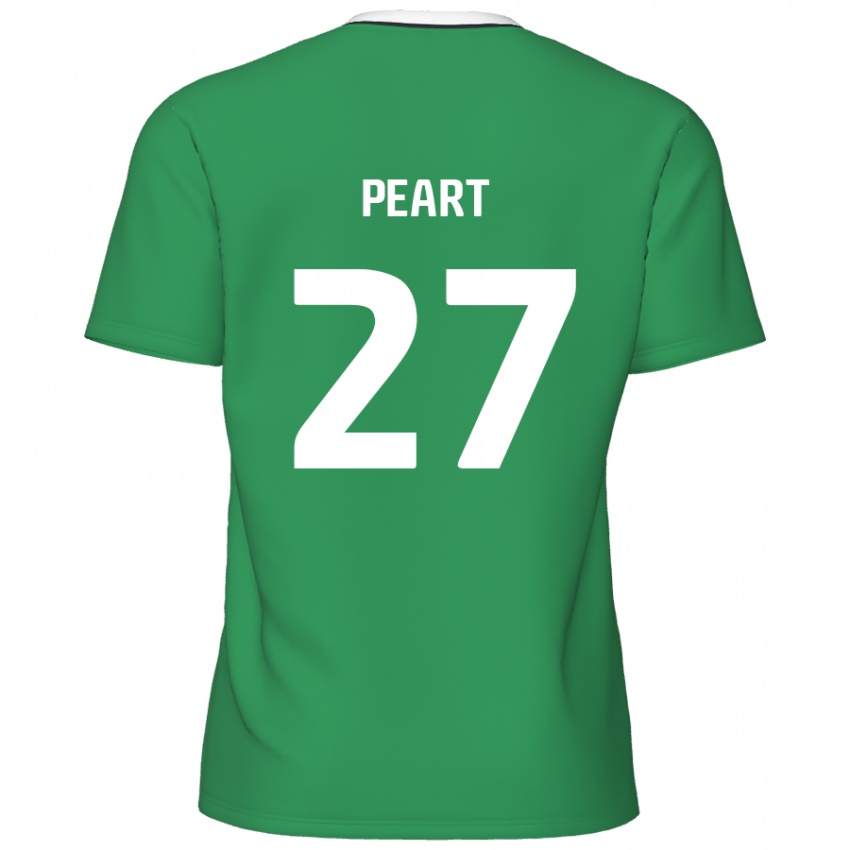 Bambino Maglia Brody Peart #27 Verde Strisce Bianche Kit Gara Away 2024/25 Maglietta