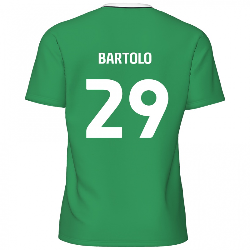 Bambino Maglia Jaiden Bartolo #29 Verde Strisce Bianche Kit Gara Away 2024/25 Maglietta