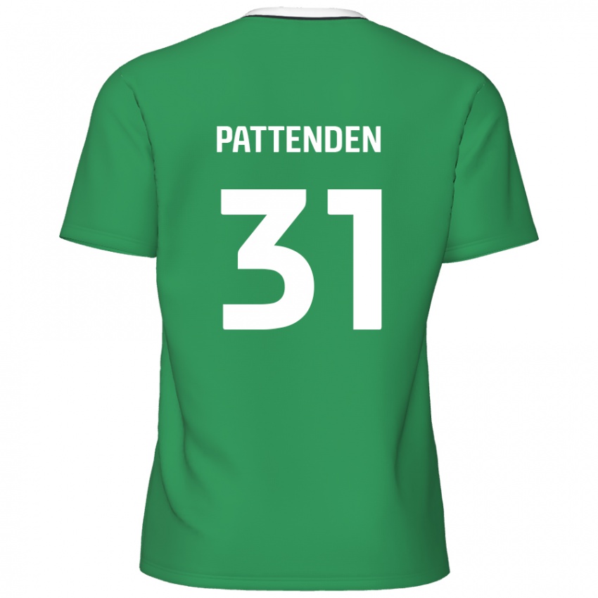 Bambino Maglia Jasper Pattenden #31 Verde Strisce Bianche Kit Gara Away 2024/25 Maglietta