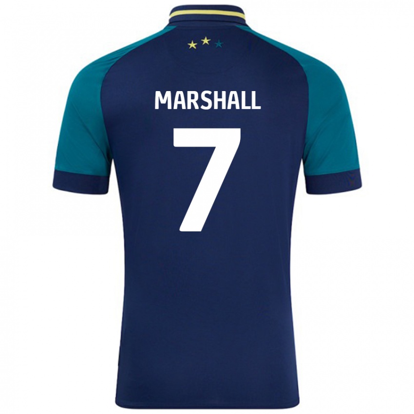 Bambino Maglia Callum Marshall #7 Blu Navy Verde Scuro Kit Gara Away 2024/25 Maglietta