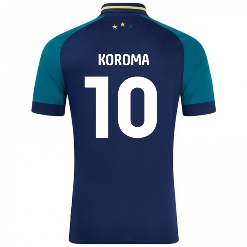 Bambino Maglia Josh Koroma #10 Blu Navy Verde Scuro Kit Gara Away 2024/25 Maglietta