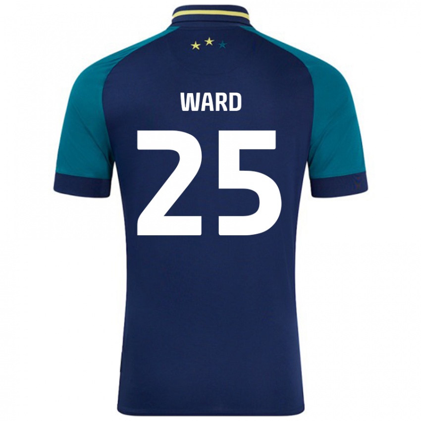 Bambino Maglia Danny Ward #25 Blu Navy Verde Scuro Kit Gara Away 2024/25 Maglietta