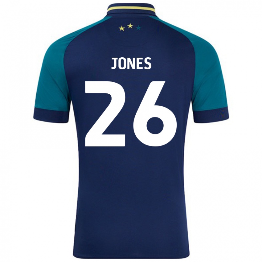 Bambino Maglia Patrick Jones #26 Blu Navy Verde Scuro Kit Gara Away 2024/25 Maglietta