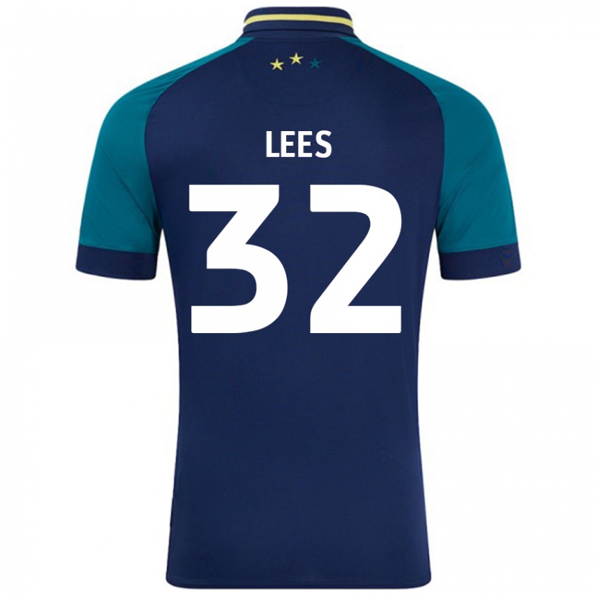 Bambino Maglia Tom Lees #32 Blu Navy Verde Scuro Kit Gara Away 2024/25 Maglietta