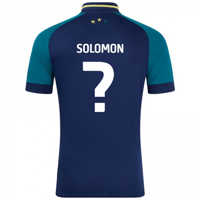 Bambino Maglia Eko Solomon #0 Blu Navy Verde Scuro Kit Gara Away 2024/25 Maglietta