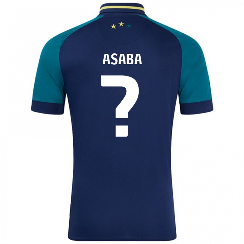 Bambino Maglia Alexander Asaba #0 Blu Navy Verde Scuro Kit Gara Away 2024/25 Maglietta