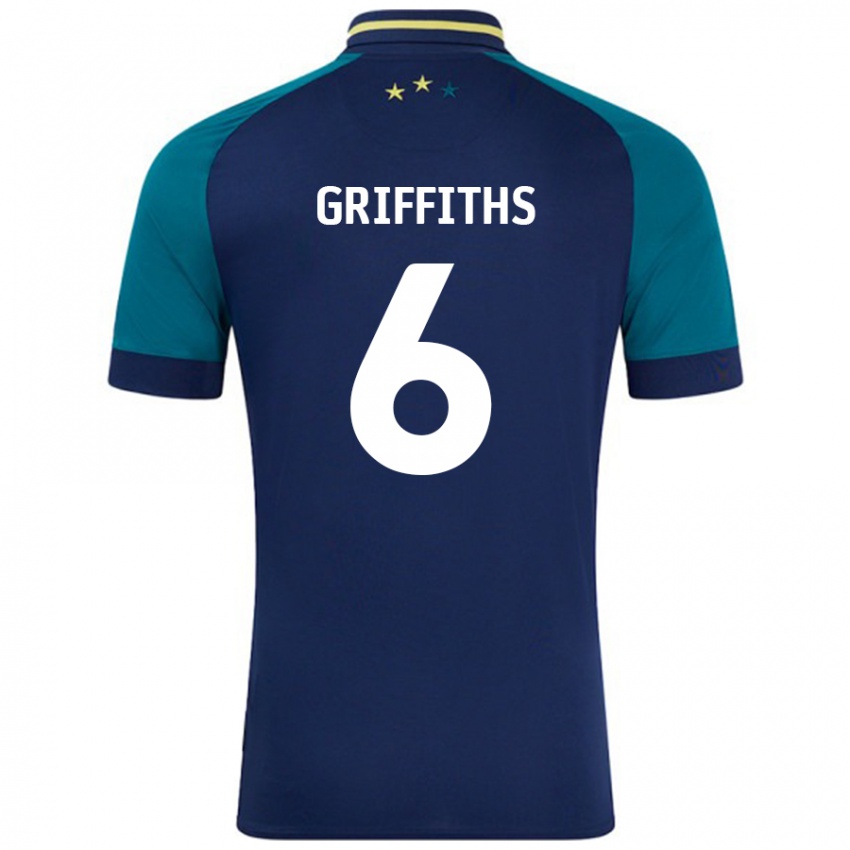 Bambino Maglia Lauren Griffiths #6 Blu Navy Verde Scuro Kit Gara Away 2024/25 Maglietta