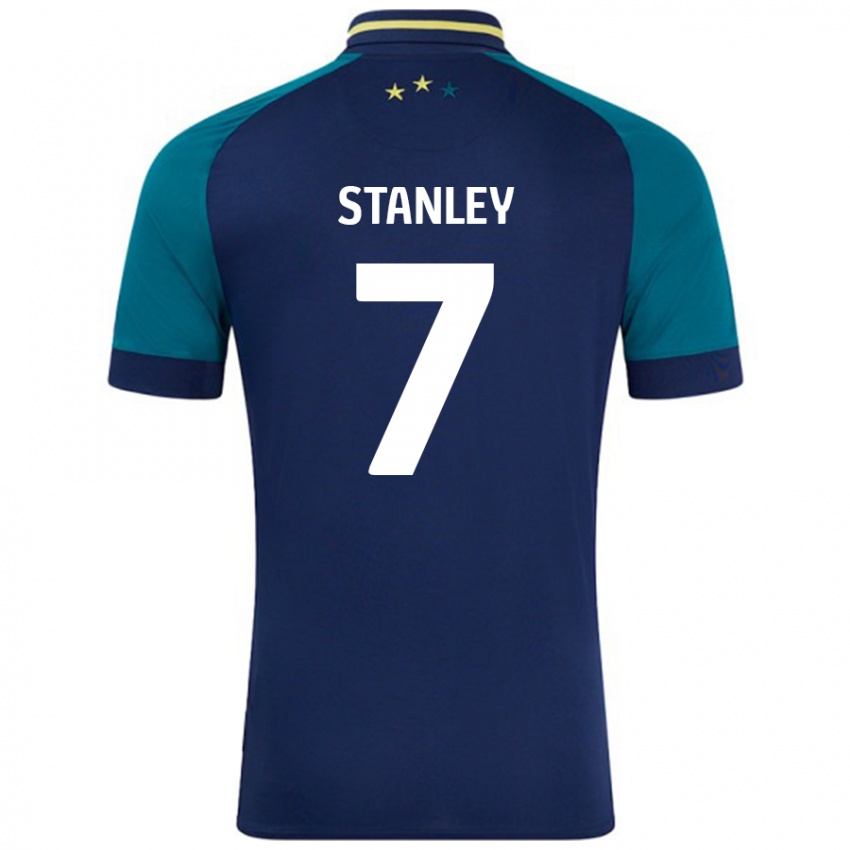 Bambino Maglia Katie Stanley #7 Blu Navy Verde Scuro Kit Gara Away 2024/25 Maglietta