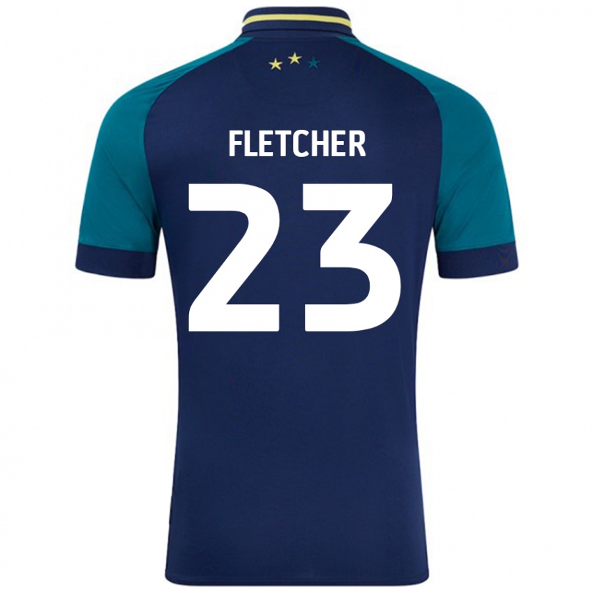 Bambino Maglia Serena Fletcher #23 Blu Navy Verde Scuro Kit Gara Away 2024/25 Maglietta