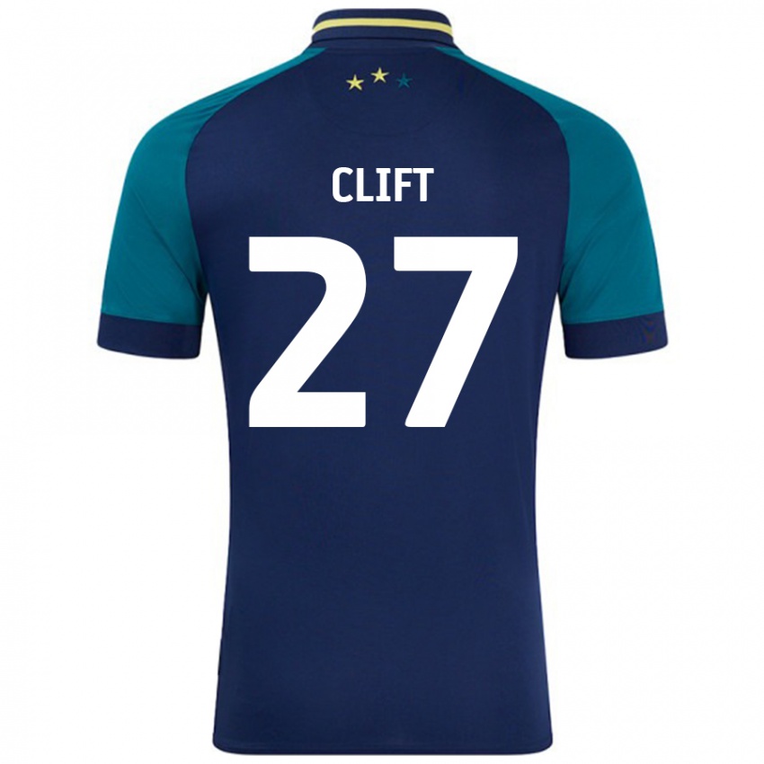 Bambino Maglia Cassidy Clift #27 Blu Navy Verde Scuro Kit Gara Away 2024/25 Maglietta