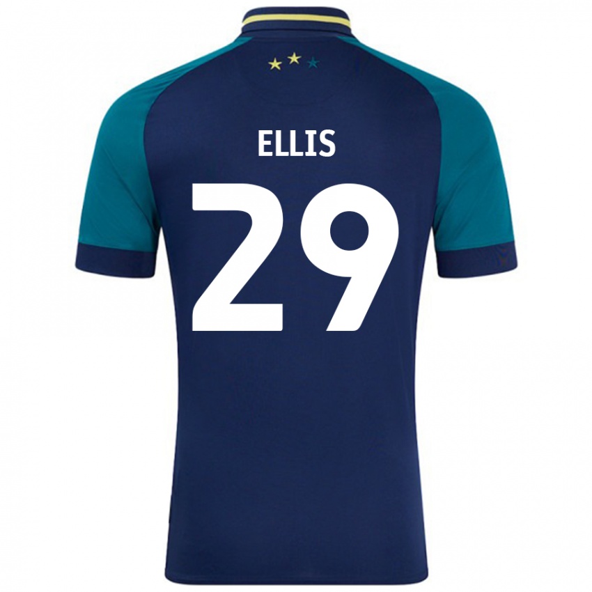 Bambino Maglia Molly Ellis #29 Blu Navy Verde Scuro Kit Gara Away 2024/25 Maglietta