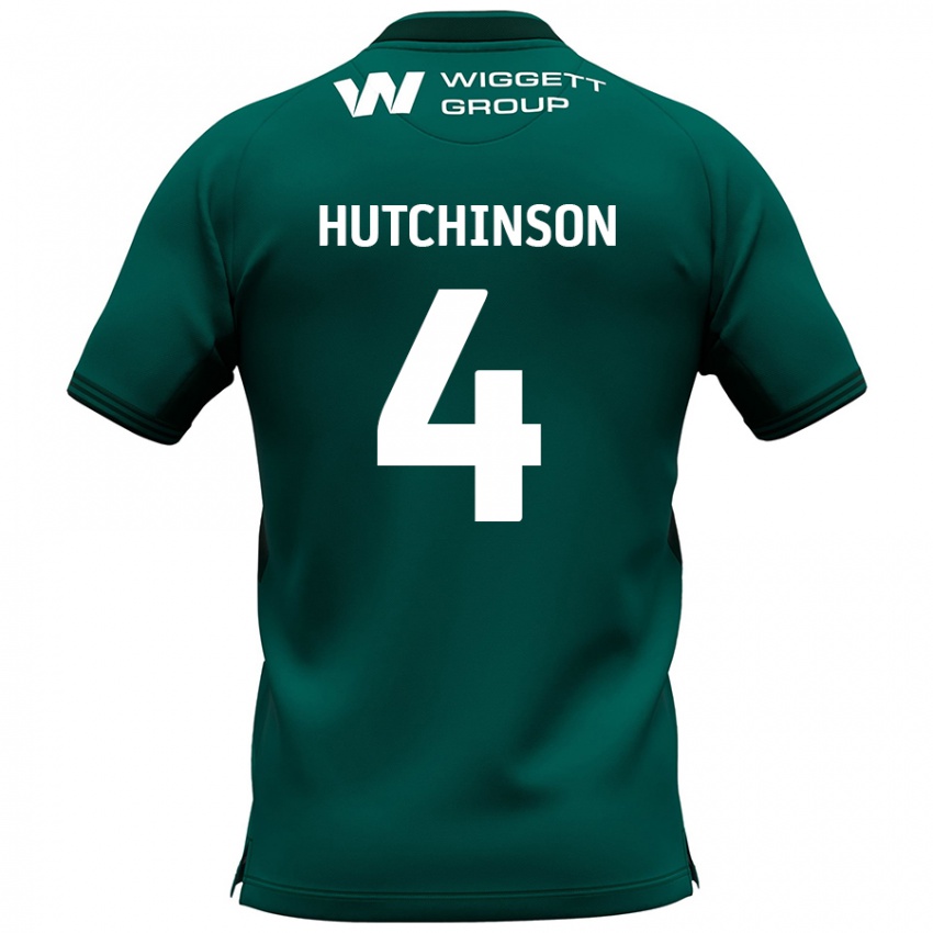 Bambino Maglia Shaun Hutchinson #4 Verde Kit Gara Away 2024/25 Maglietta