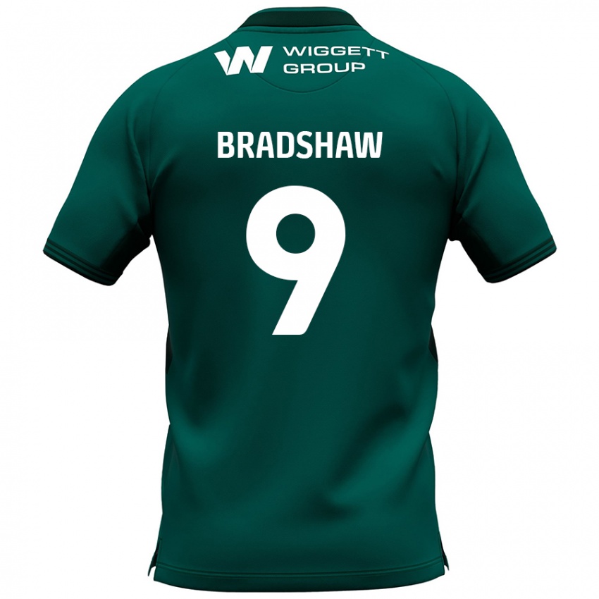 Bambino Maglia Tom Bradshaw #9 Verde Kit Gara Away 2024/25 Maglietta